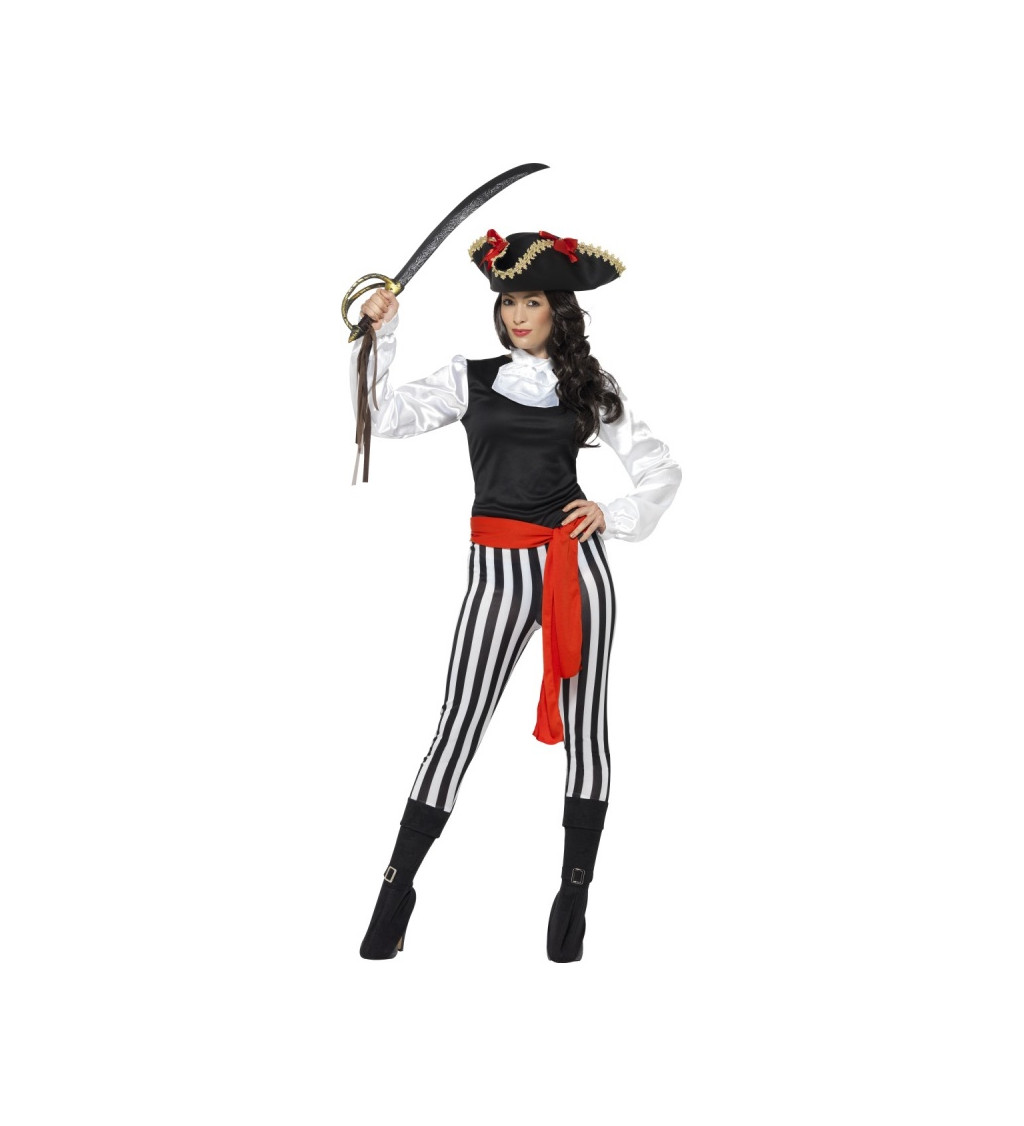 Pirátská lady v pruhovaných kalhotech