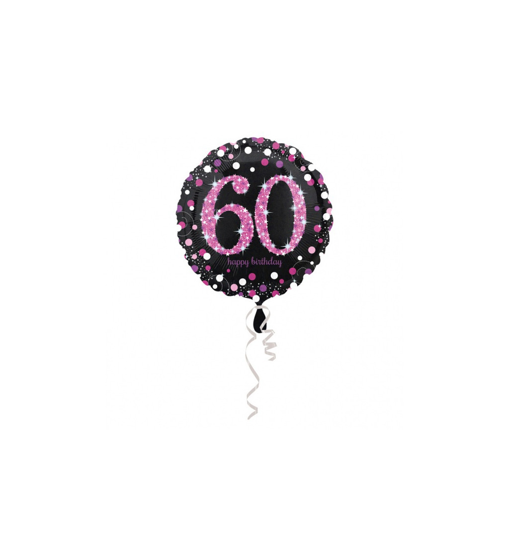 Růžov fóliový balónek - číslo 60