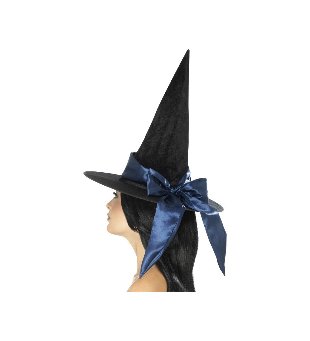 Luxusní čarodějnický klobouk s modrou mašlí