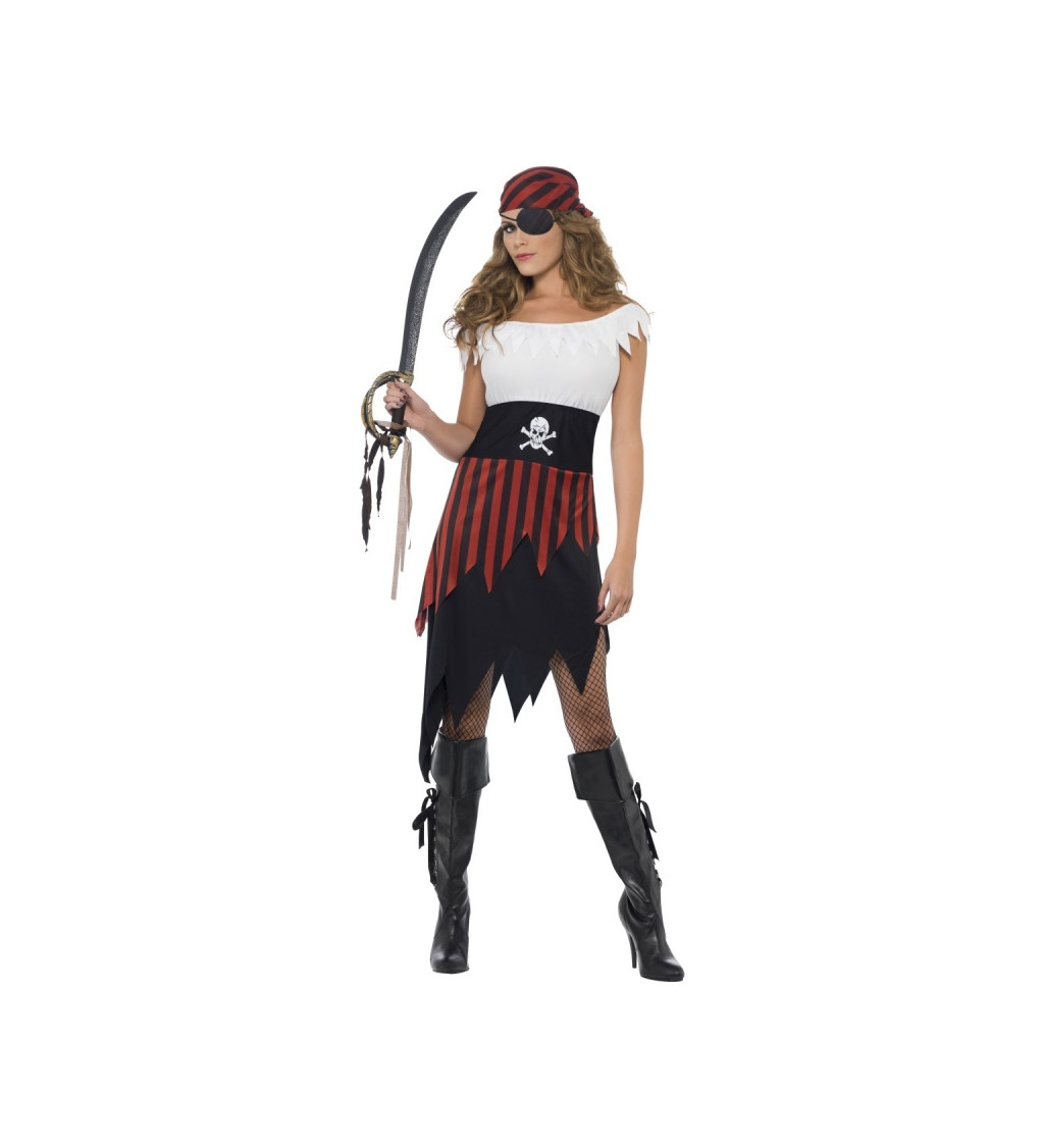 Kostým Pirátka - pruhovaná sukně