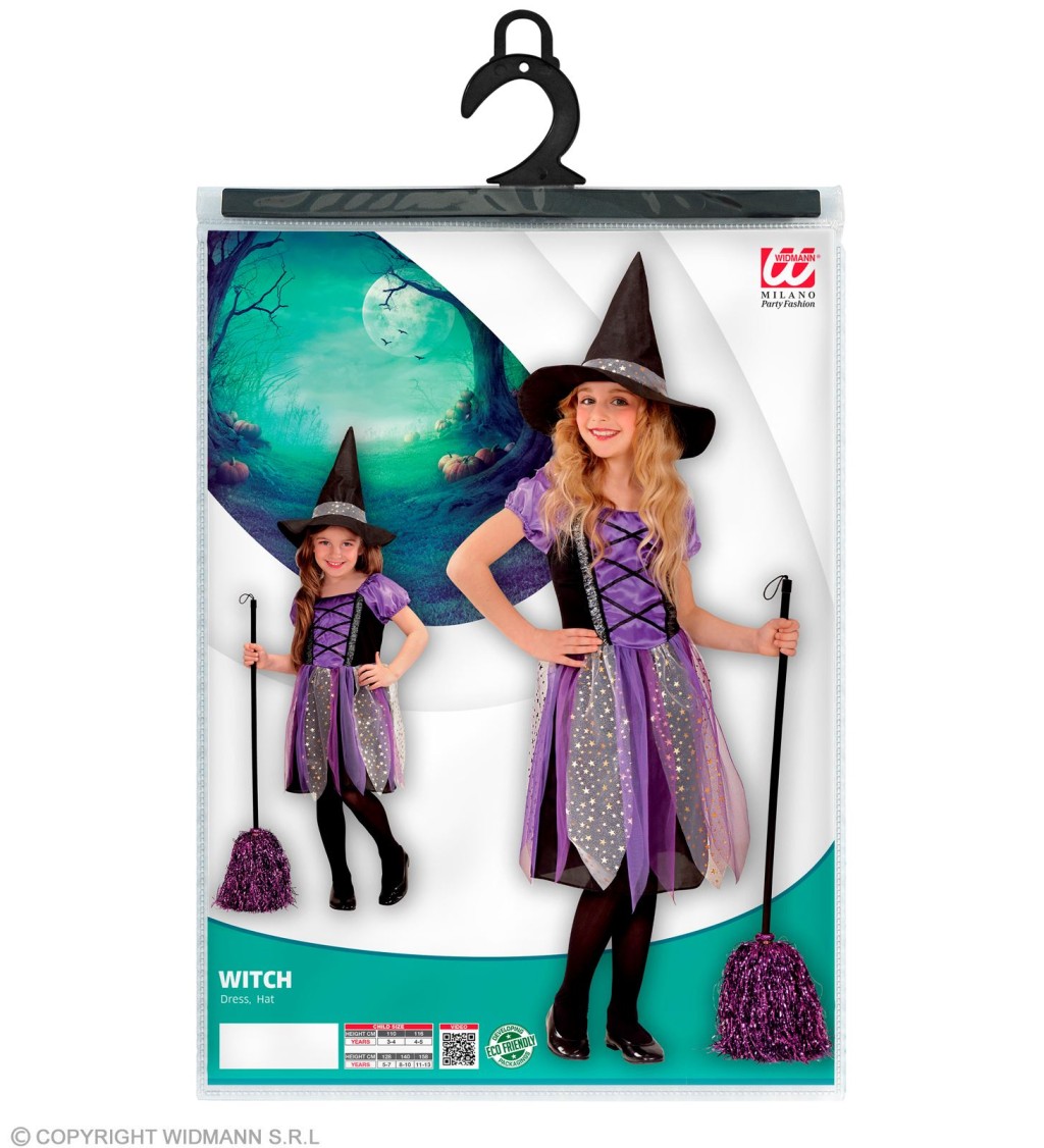 Dívčí kostým - fialová čarodějka