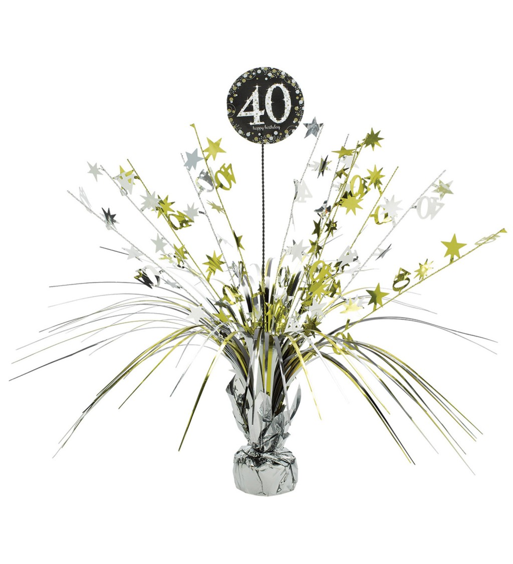 Zlato stříbrná narozeninová dekorace 40