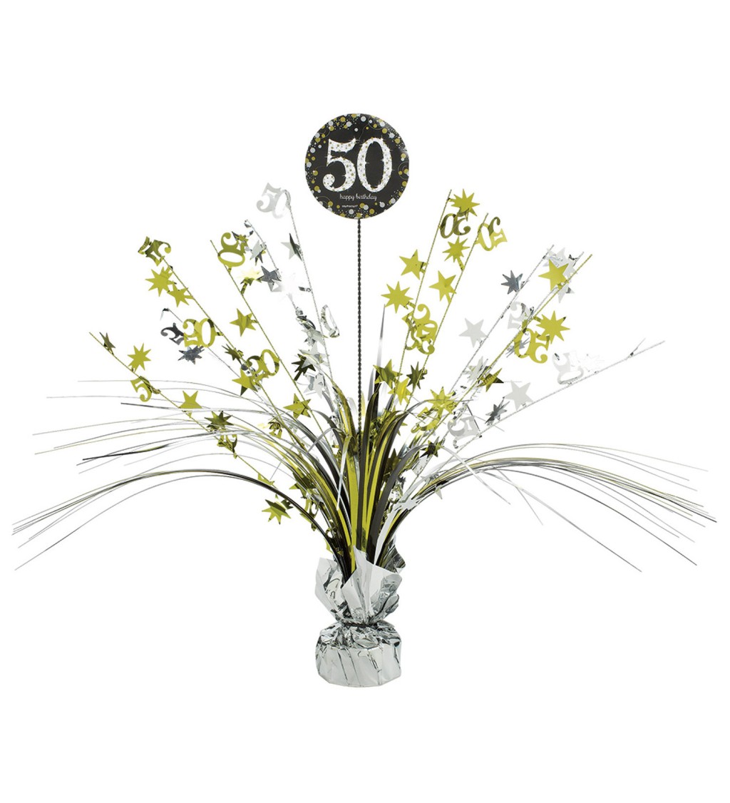 Zlato stříbrná narozeninová dekorace 50