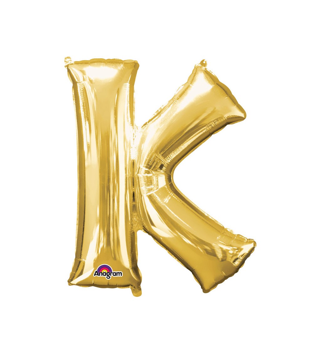 Fóliový balónek K (zlatý)