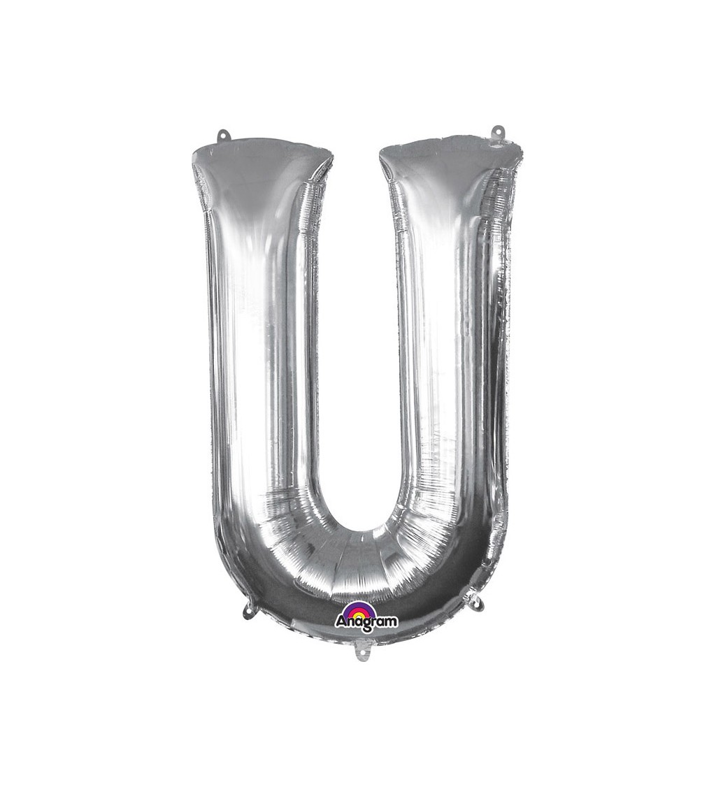 Fóliový balónek U (stříbrný)