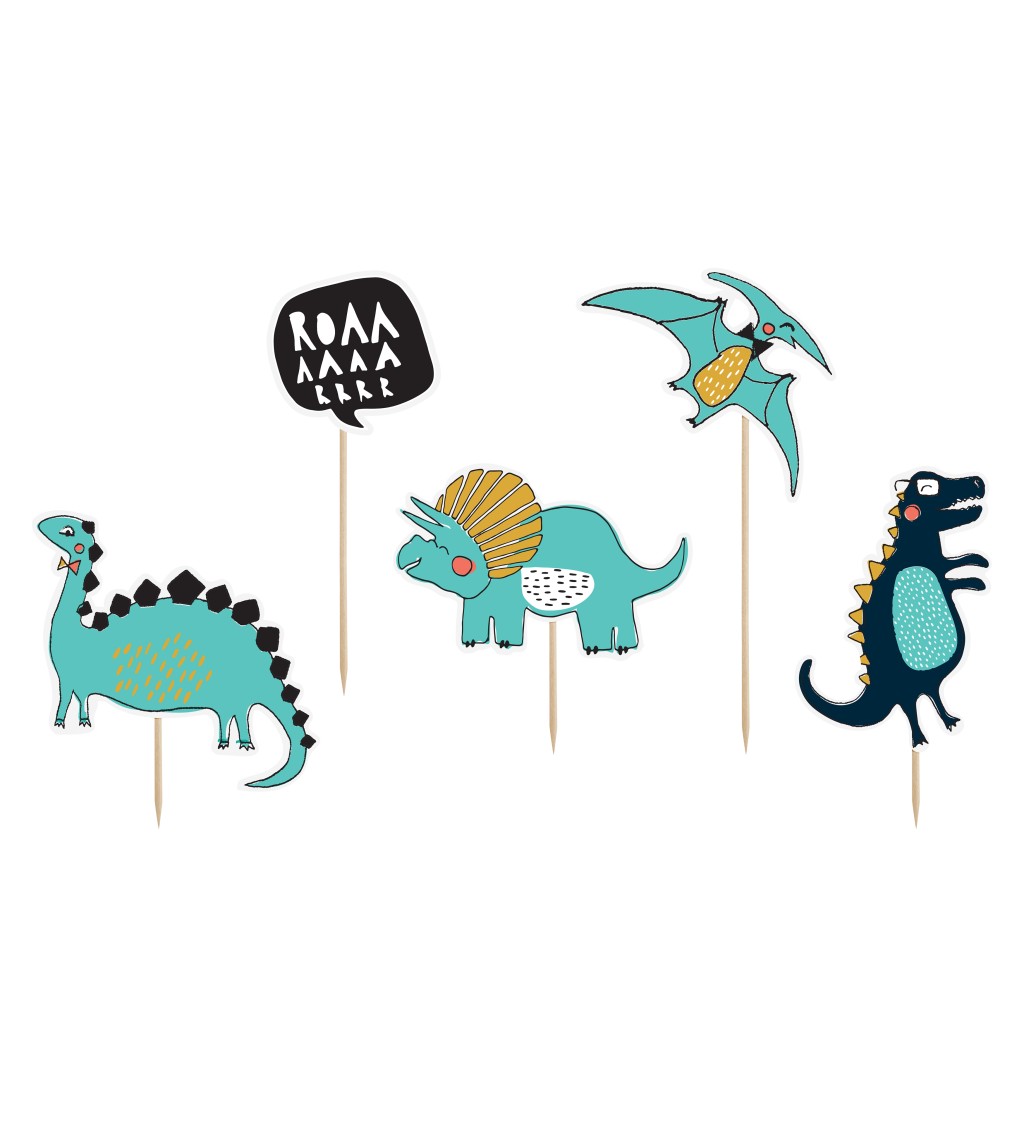 Sada dekorací na dort - dinosauří párty