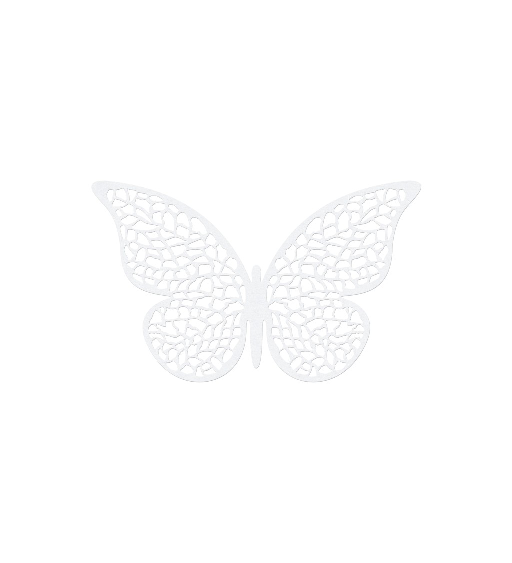 Papírový vzorovaní motýlci II- bílé -10 ks