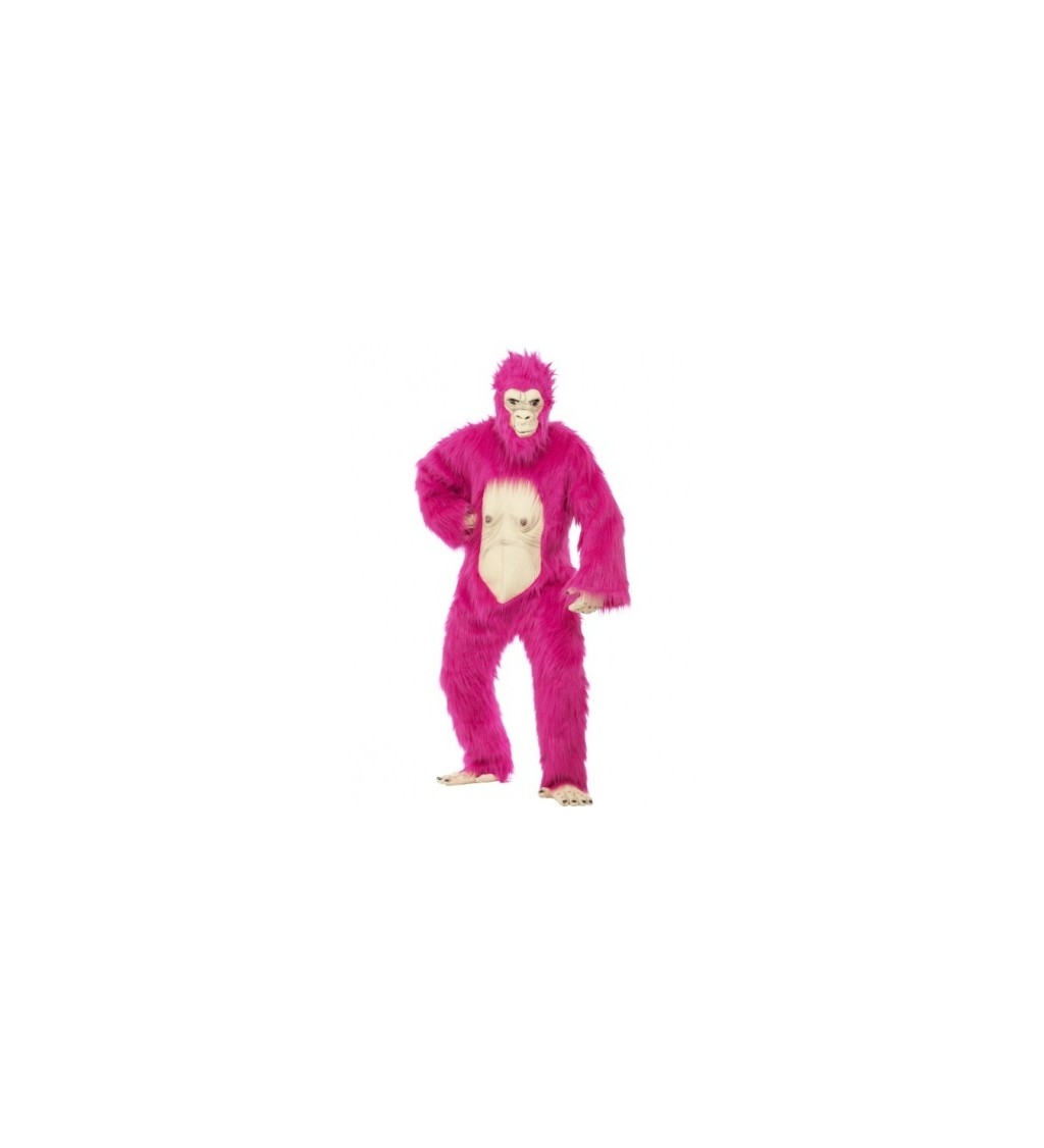 Kostým Gorila růžová - deluxe