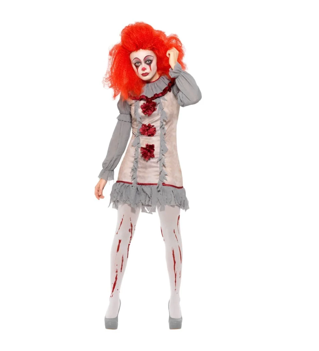 Horrorový retro kostým klaunice