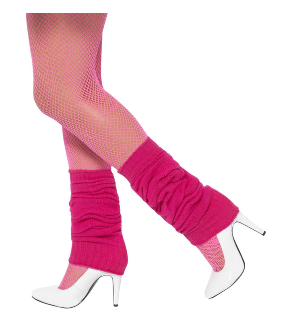Návleky na nohy - neonově růžová