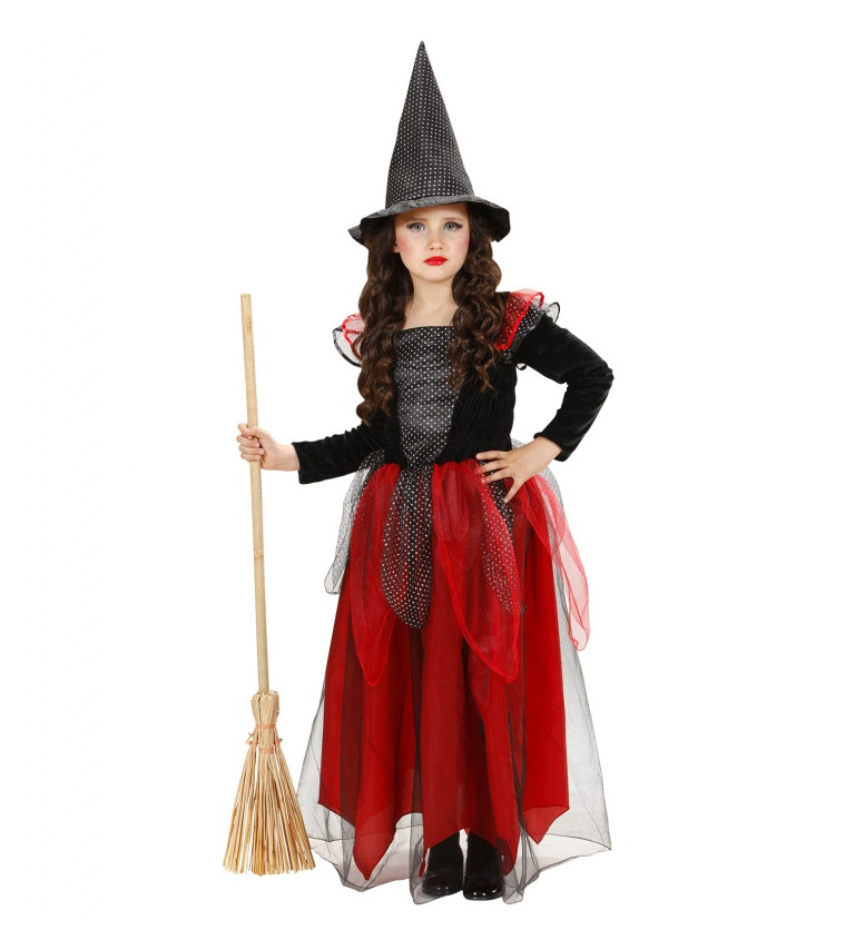 Dívčí kostým - červená čarodějnice