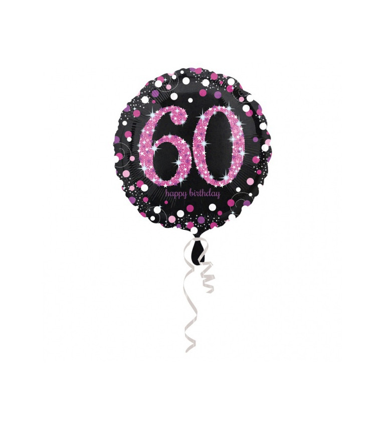 Růžov fóliový balónek - číslo 60