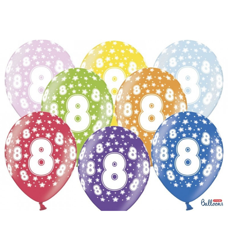 Balónek s číslem 8 - 6 ks