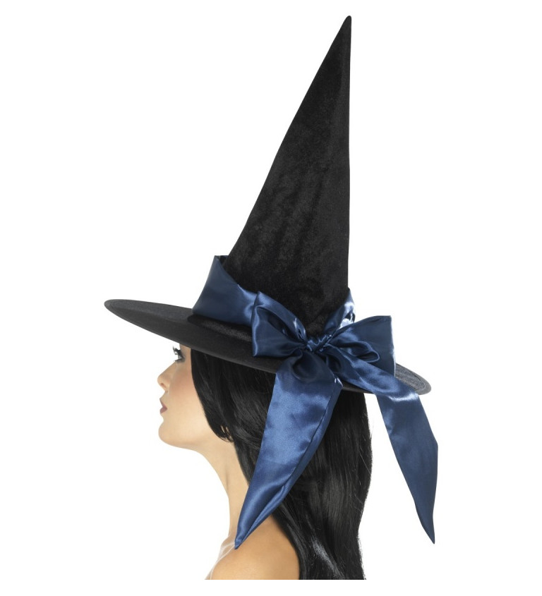 Luxusní čarodějnický klobouk s modrou mašlí
