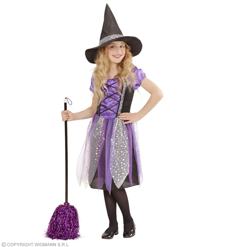 Dívčí kostým - fialová čarodějka