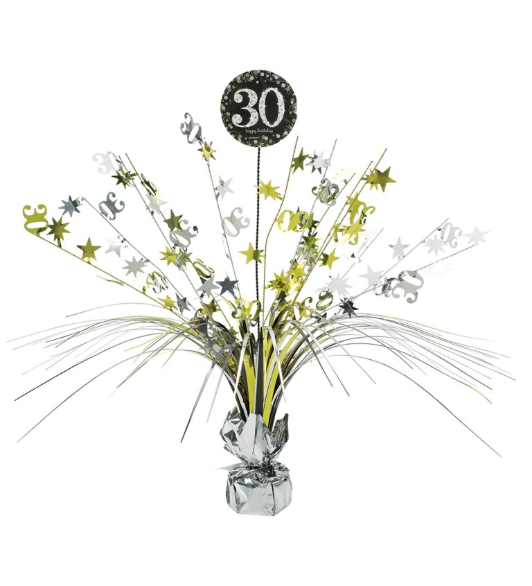 Zlato stříbrná narozeninová dekorace 30