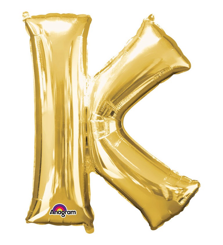 Fóliový balónek K (zlatý)