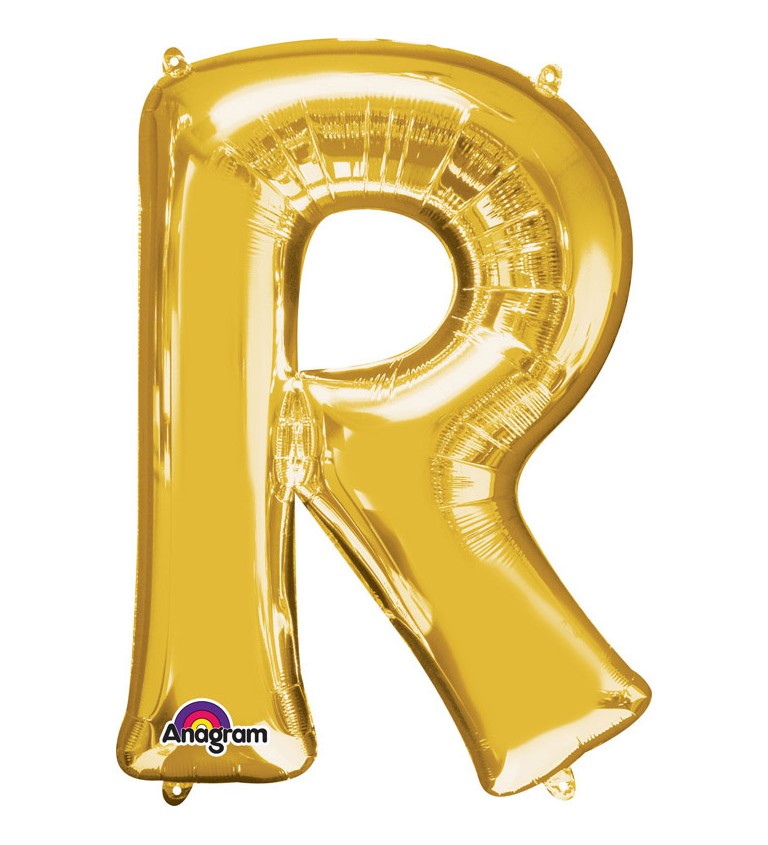 Fóliový balónek R (zlatý)