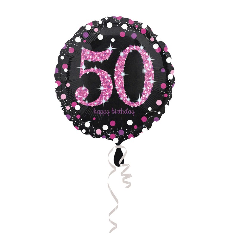 Růžov fóliový balónek - číslo 50