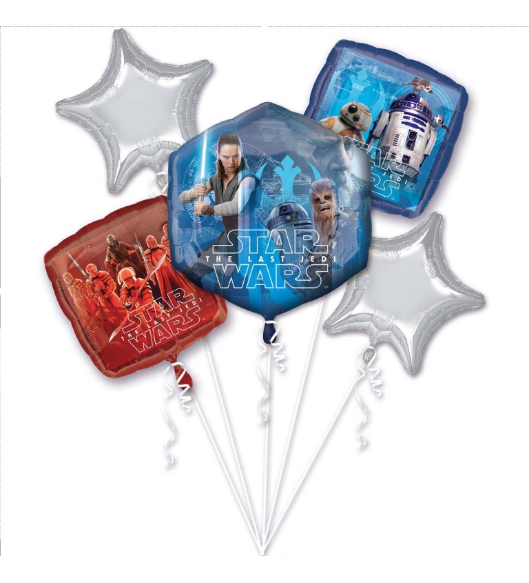 Sada pěti fóliových balónků Star wars poslední Jedi