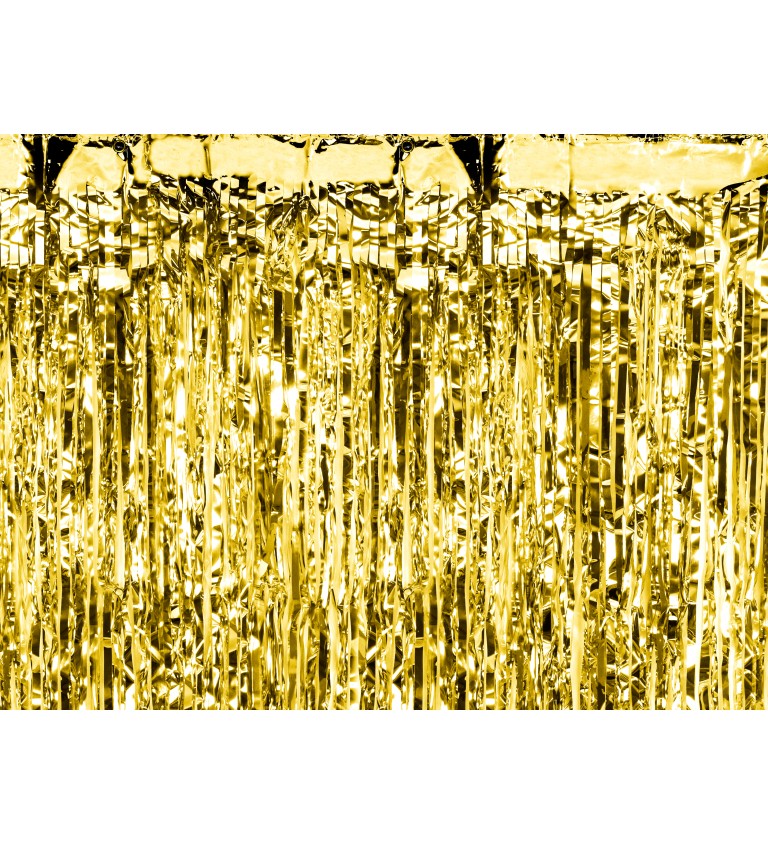 Třpytivá záclona - zlatá dekorace