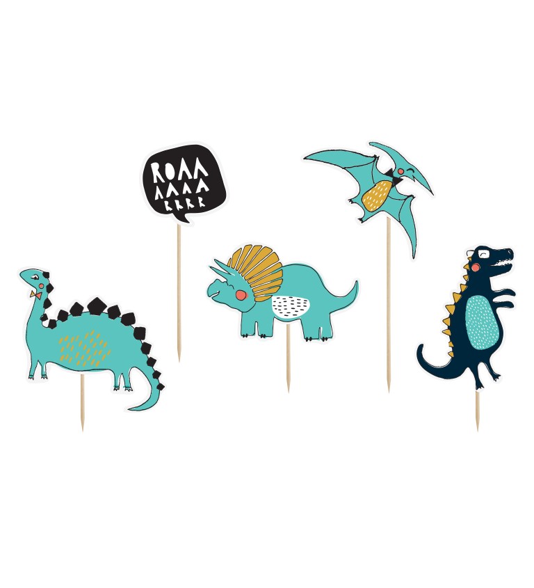 Sada dekorací na dort - dinosauří párty