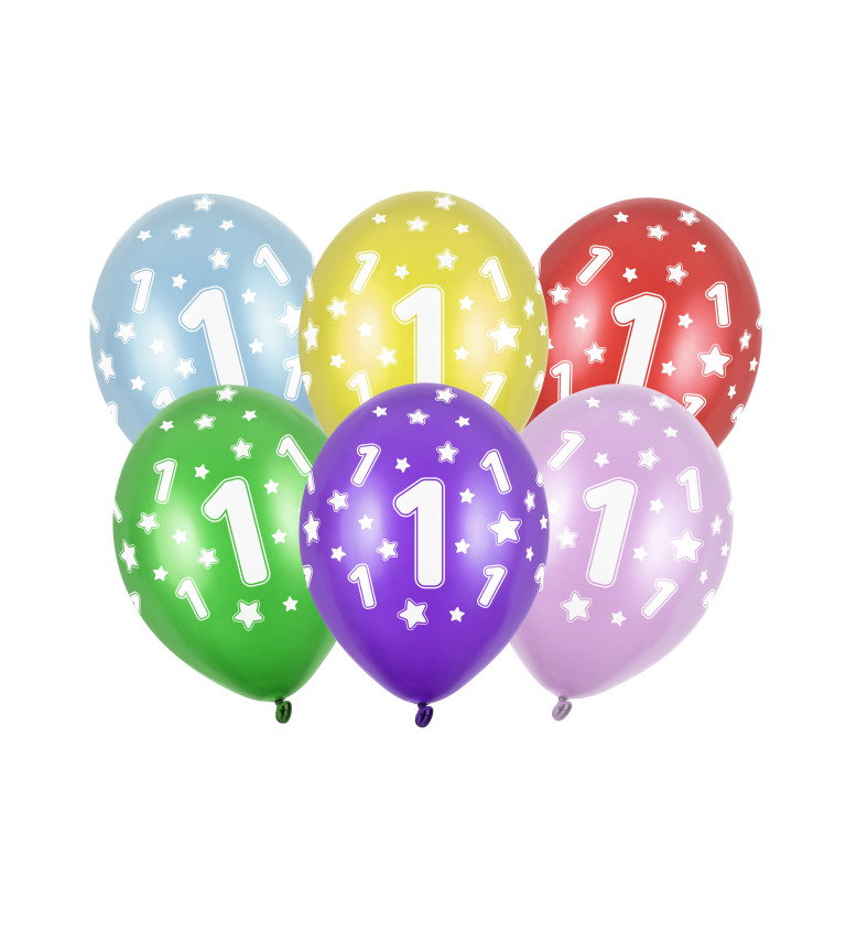 Balónek s číslem 1 - 6 ks