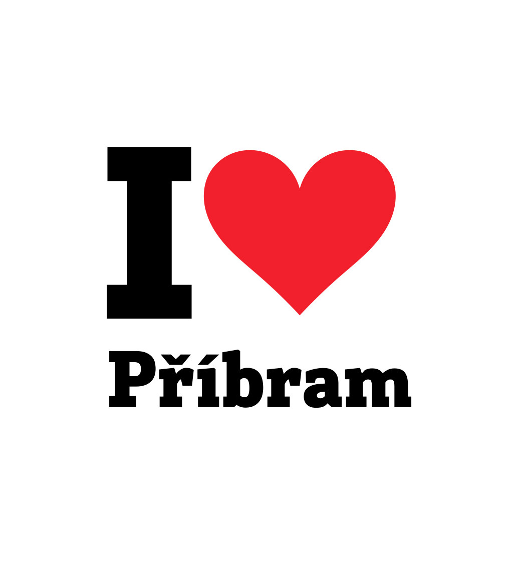 Dámské bílé triko - I love Příbram