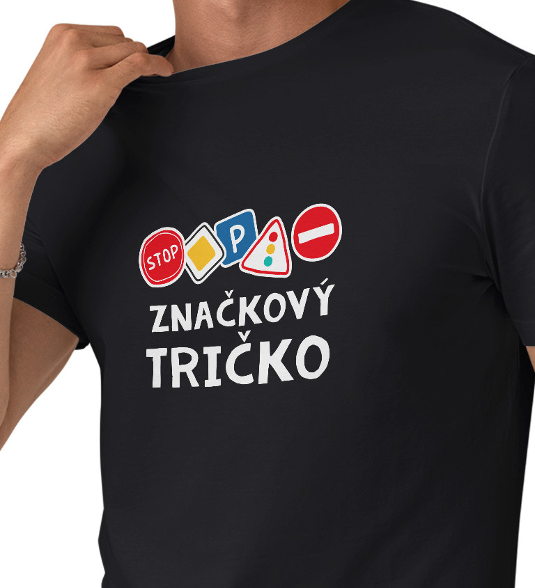 Pánské triko černé - Značkový tričko