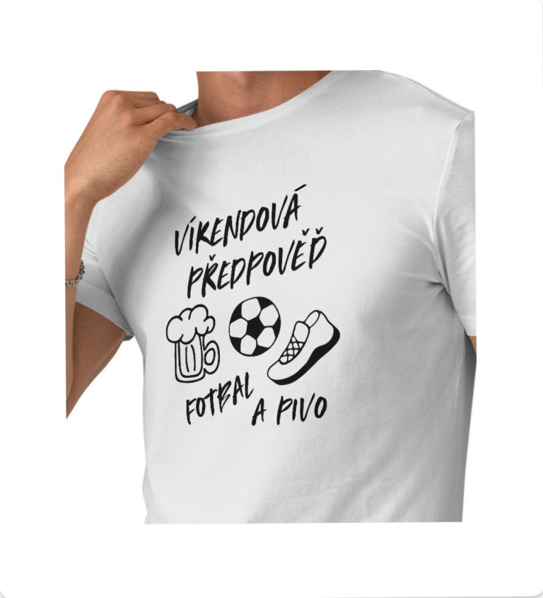 Pánské triko bílé - Víkendová předpověď